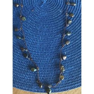 J.Jill Natural Stone and Knotted Cord Necklace